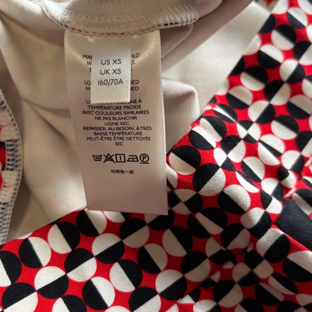 Anthropologie Maeve The Margot Kick Flare Pants Red Geometric Pull On Sz XS - Picture 12 of 15